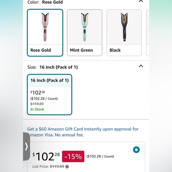 CHI Spin N Curl Ceramic Rotating Curler - Rose Gold - Picture 2 of 5